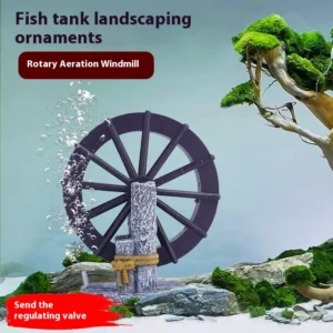 Fish tank landscaping ornaments Rotary Aeration Windmill