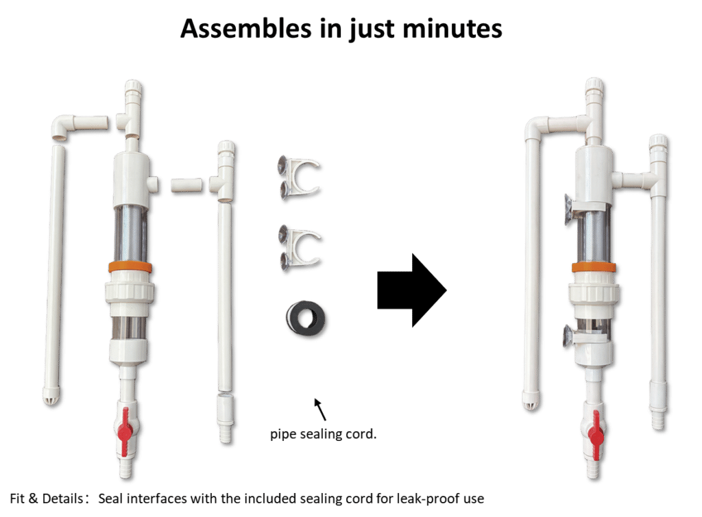 Universal hose installation for the Magnetic Aquarium Pre-Filter