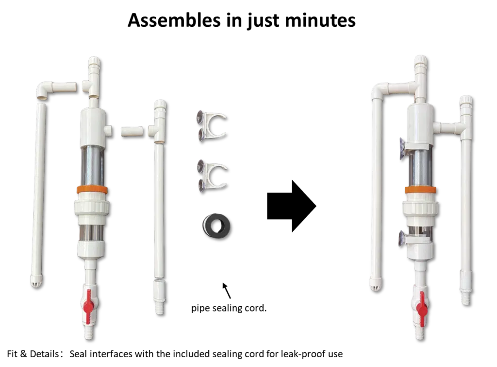 Universal hose installation for the Magnetic Aquarium Pre-Filter