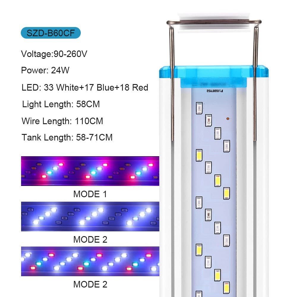 Aquarium LED Light: Dimmable, 3 Color Modes - A&Aqua Pro