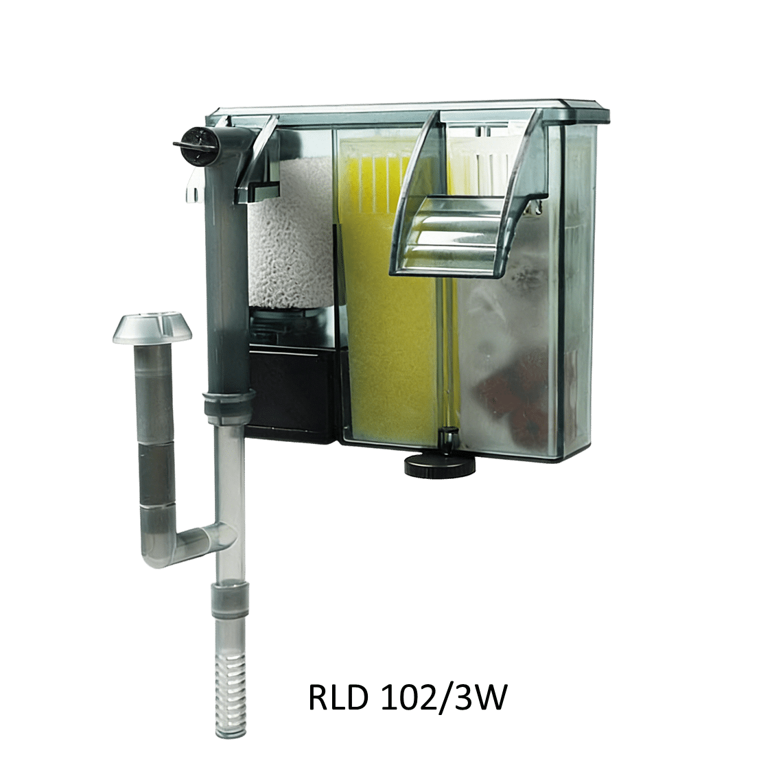 HOB Waterfall Filter: Ultra-Quiet (35dB) with Surface Skimmer