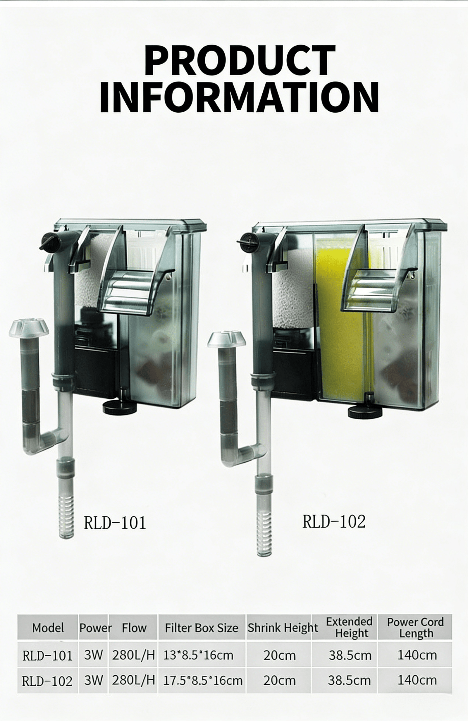 RLD-101 & RLD-102 Model Specifications & Product Overview