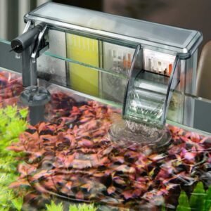 RLD Series HOB Waterfall Filter Installed on Planted Aquarium - Enlarged Filter Chamber & Waterfall Outlet for Filtration & Aeration