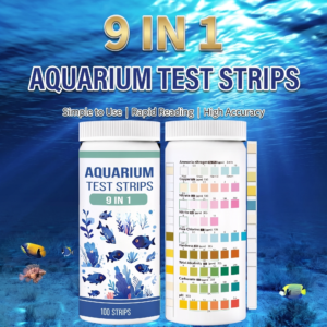 9-in-1 fish tank water test strips for freshwater and saltwater aquariums