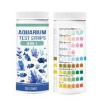 Premium 9-in-1 aquarium test strips bottle with color chart and testing pads