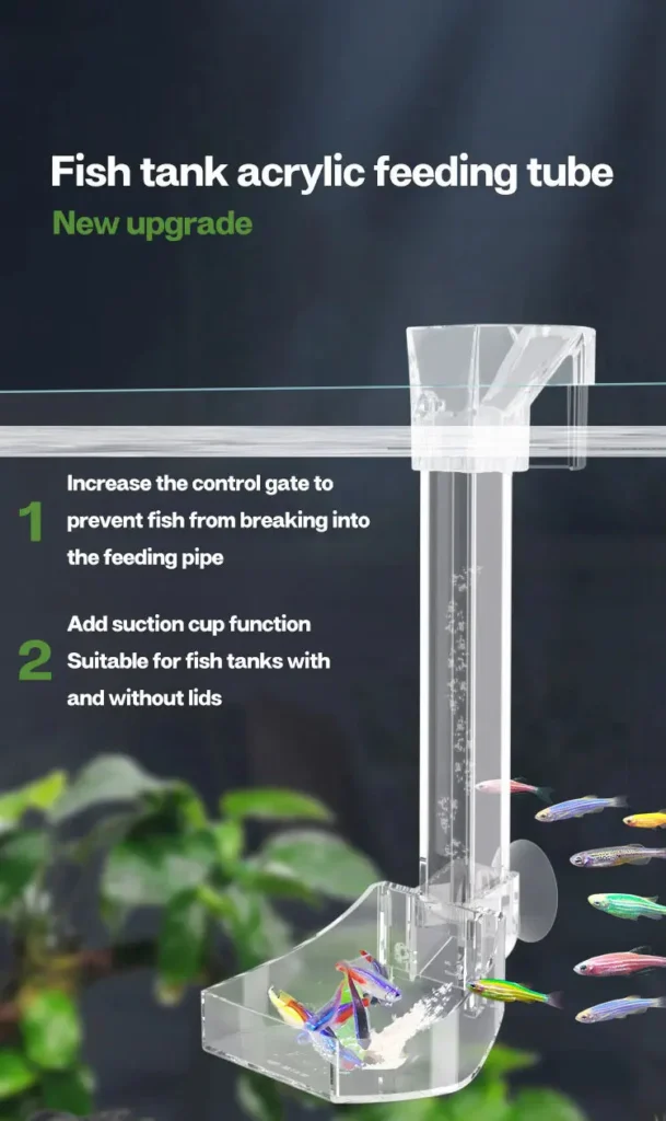 Clear acrylic aquarium feeding tube for bottom feeder fish