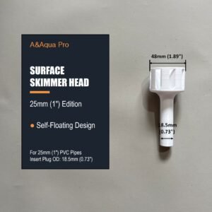 A&Aqua Pro 25mm PVC aquarium surface skimmer head attachment size specifications