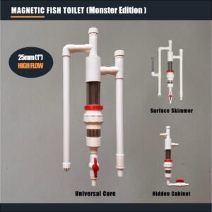 A&Aqua Pro magnetic fish toilet pre filter collection - 25mm Monster Edition high flow system featuring Universal, Surface Skimmer, and Hidden Cabinet setups22