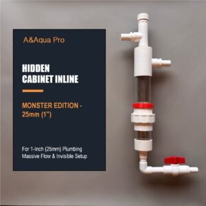 A&Aqua Pro magnetic aquarium pre-filter - 25mm Monster Edition Hidden Cabinet Inline setup